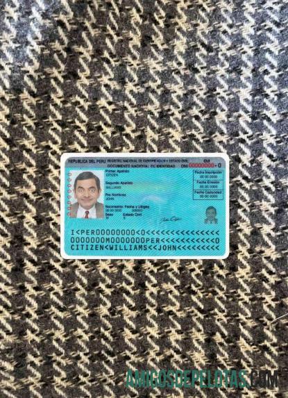 Peru bilhete de identidade, Version 2 olhar de foto frente amostra